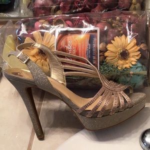 Gold shimmering stilletos